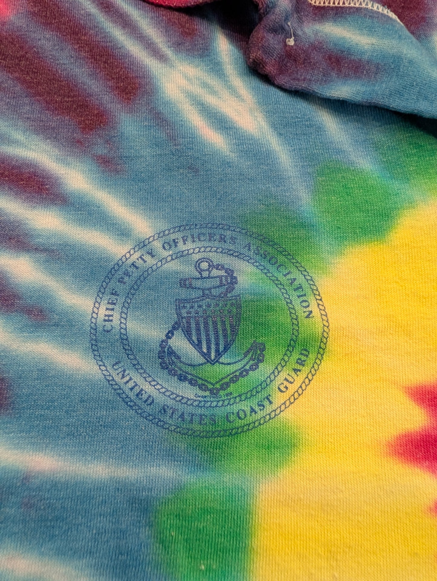 80's United States Coast Guard Tie Dyed Polo Shirt