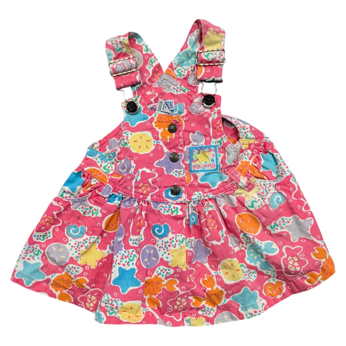 90s Youth AOP Sealife Pink Denim Jumper Dress