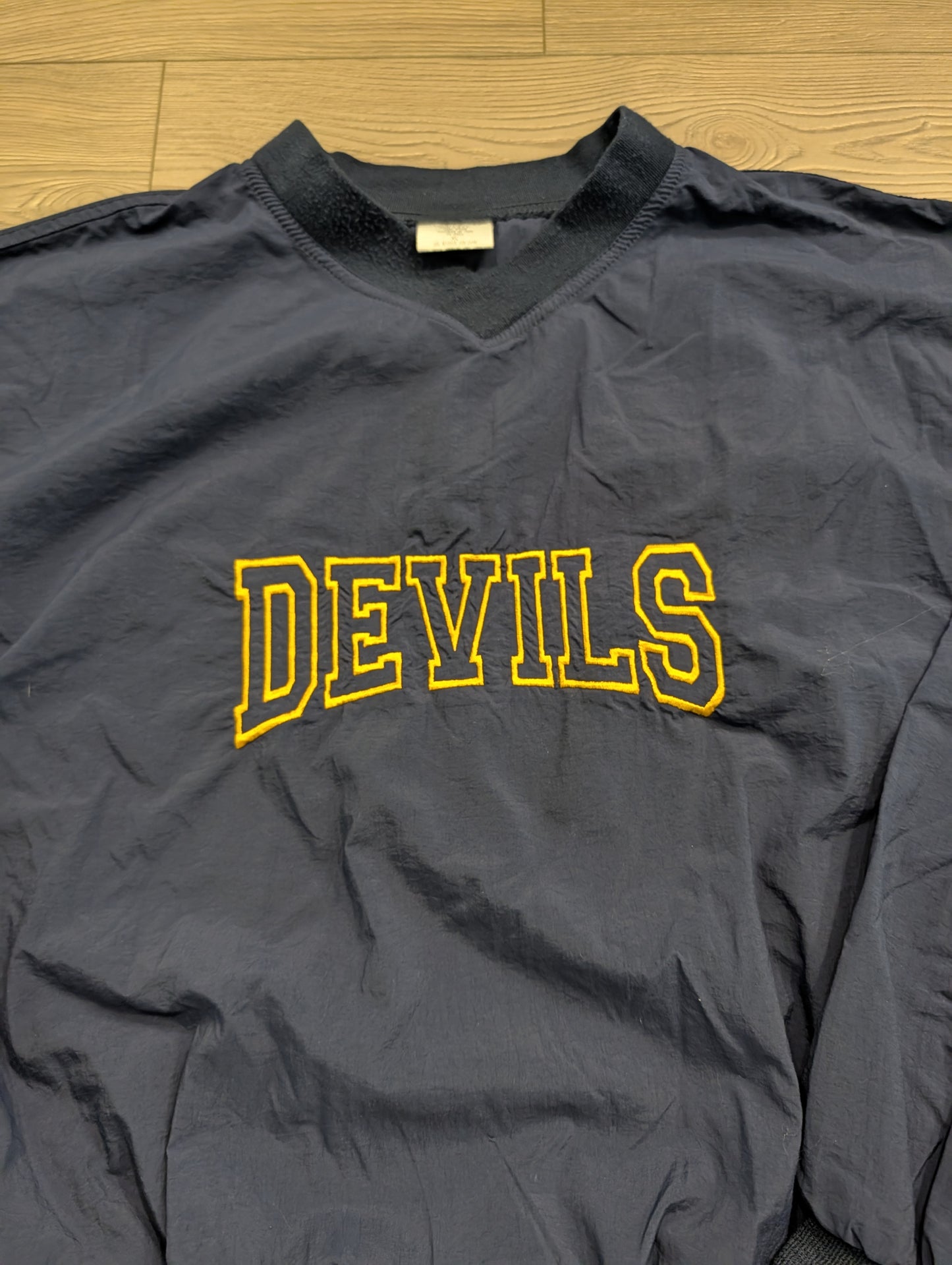 90s Merced College Blue Devils Windbreaker Pullover Nylon Jacket