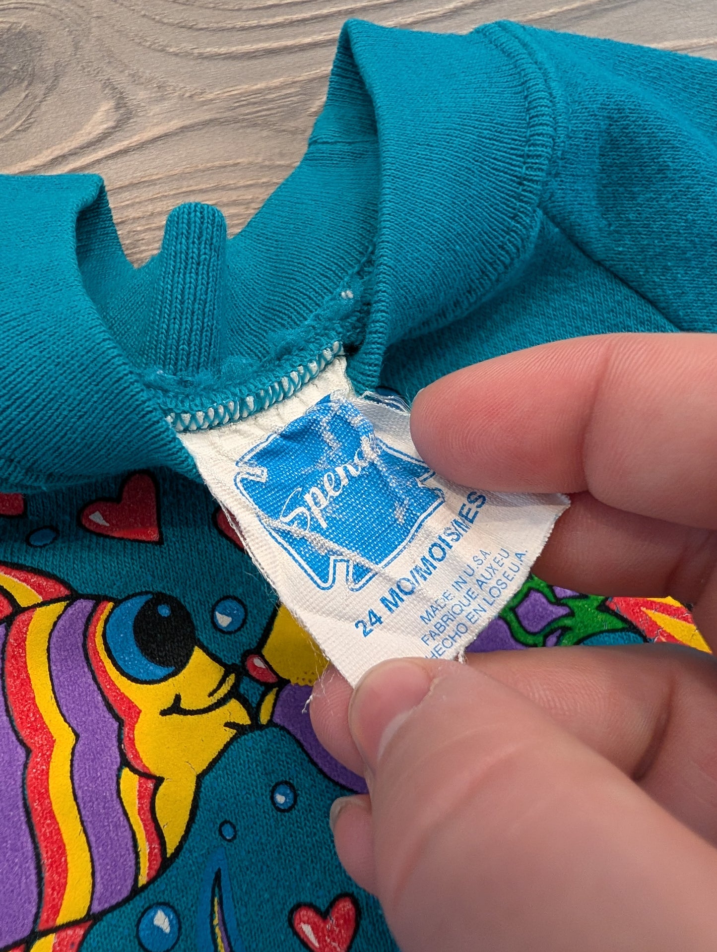 90s Carolina Beach NC Youth Fish Crewneck Sweatshirt