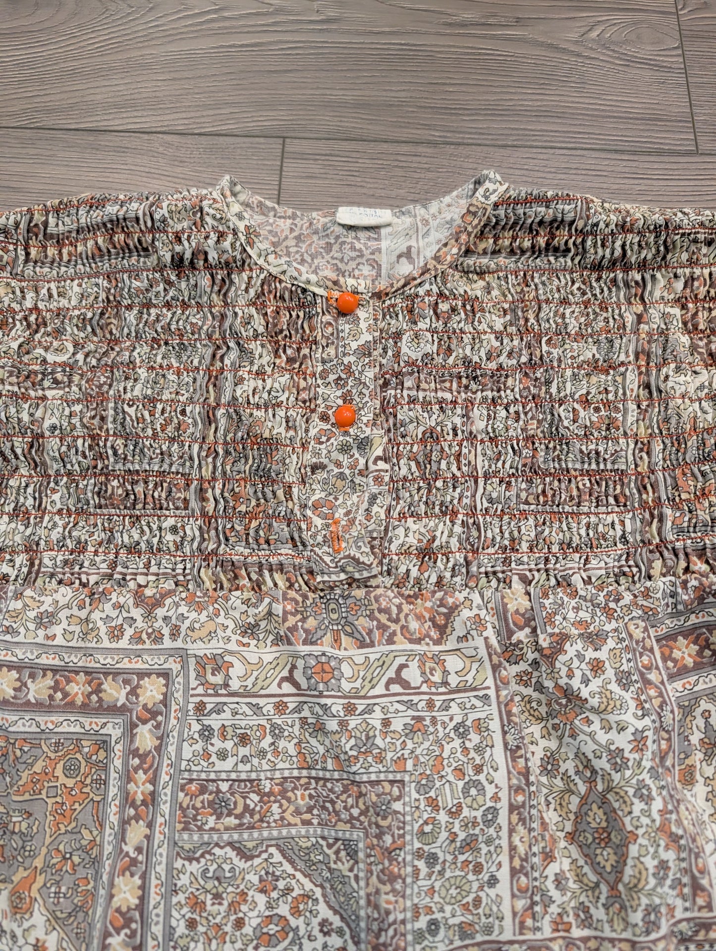 70s/80s Misses Bohemian-Style Peasant Blouse