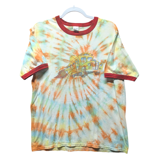 Mid 2010s Magic School Bus Tie Dye Ringer T-shirt
