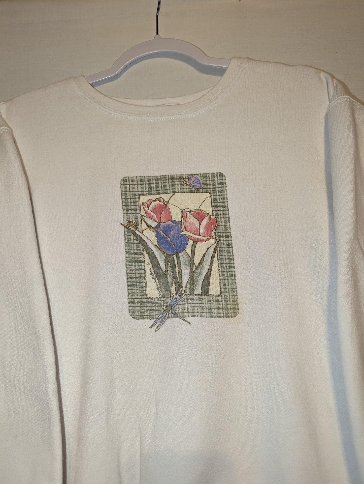 90s pastel Tulip flower spring crewneck sweatshirt