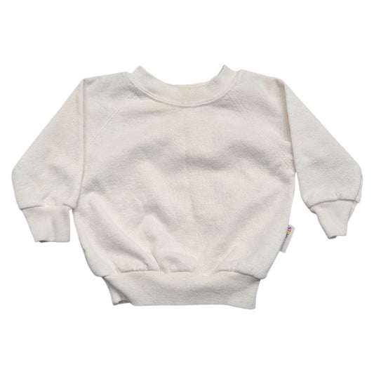 90s Youth Solid White Crewneck Sweatshirt