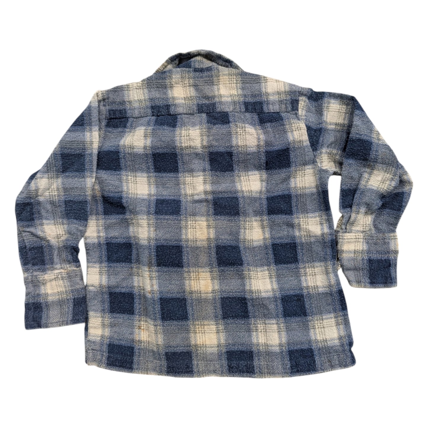 90s Youth AOP Blue Plaid Button-up Flannel