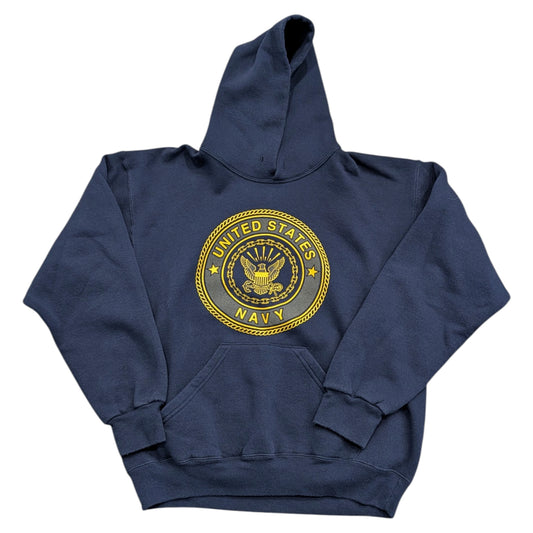 90s U.S Navy Pullover Reflective Hooded Sweatshirt