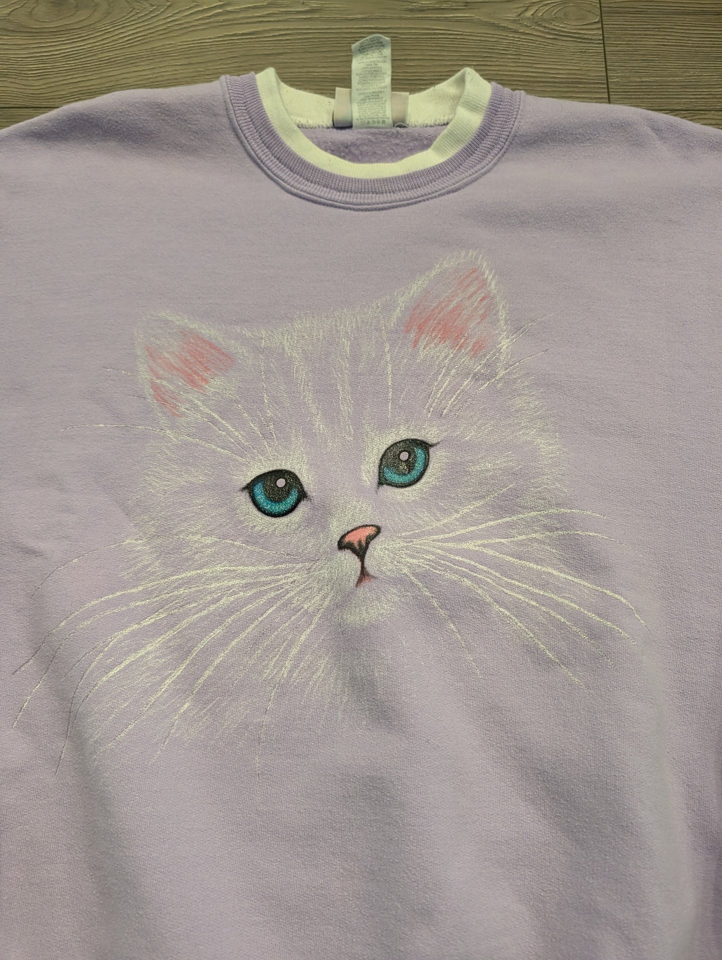 80s/90s Purple Cat Face Sweatshirt