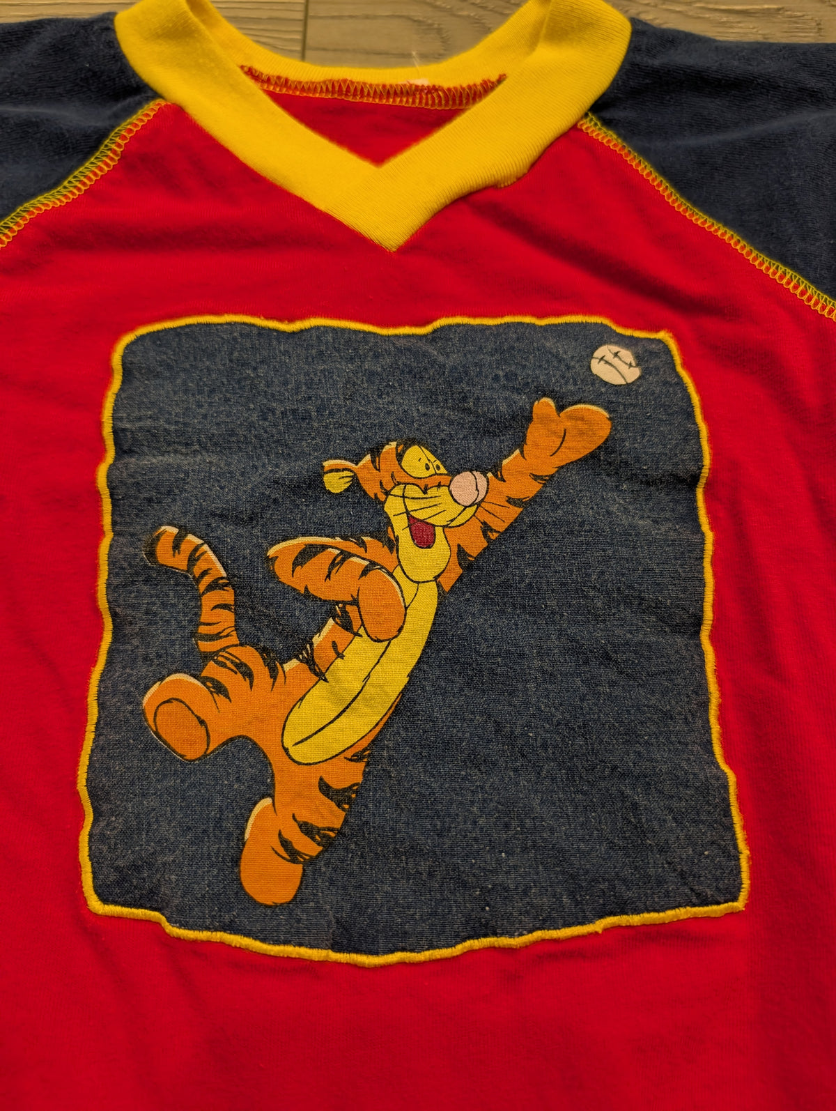 Y2K Tigger playing Baseball One Piece Short Sleeve Romper