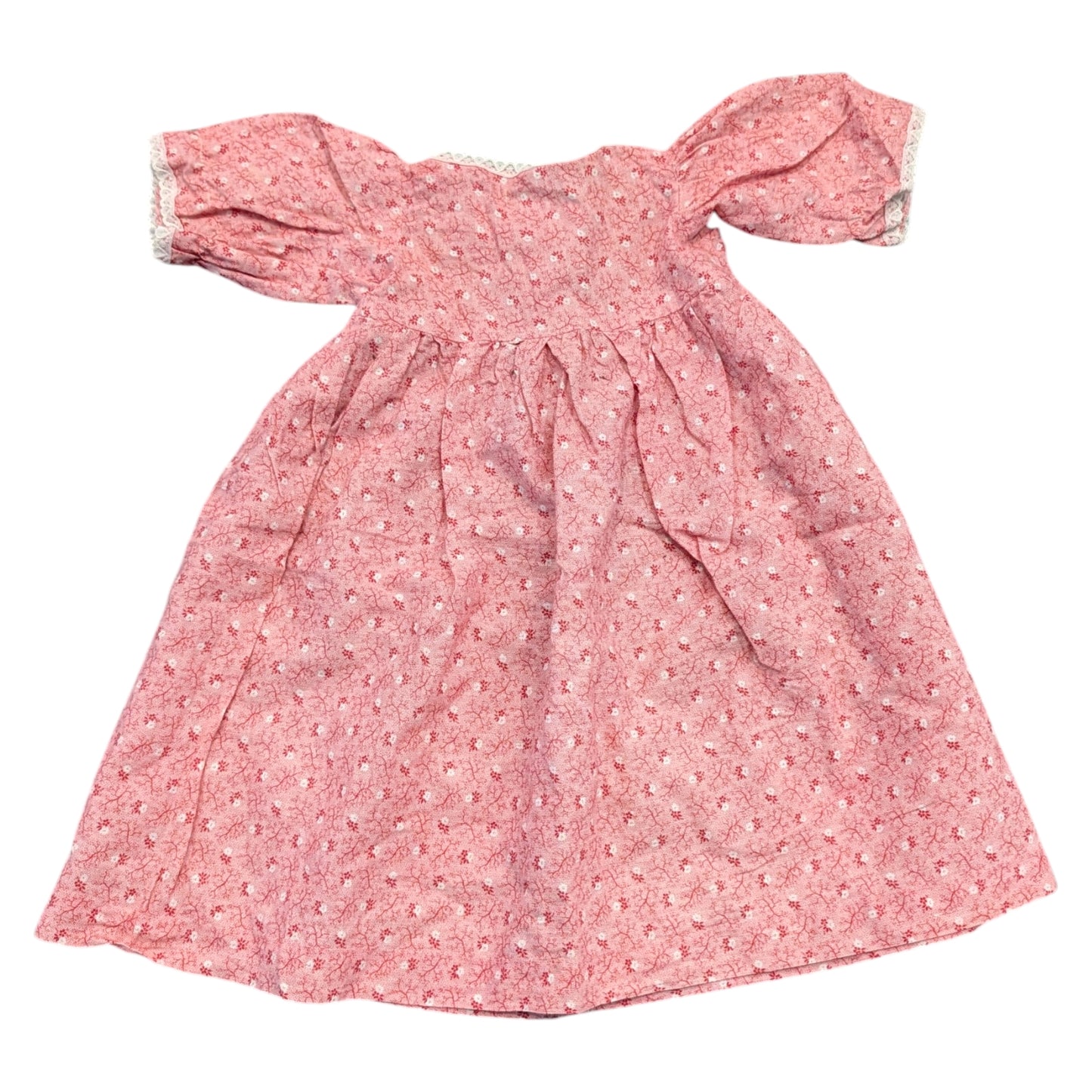 70s/80s Youth AOP Red and White Flower Peasant Dress