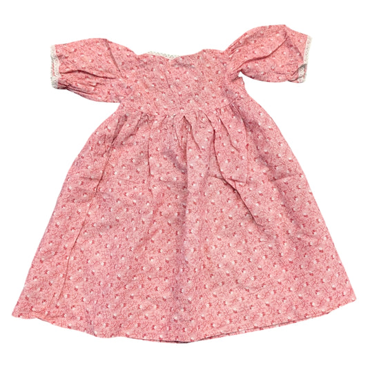 70s/80s Youth AOP Red and White Flower Peasant Dress