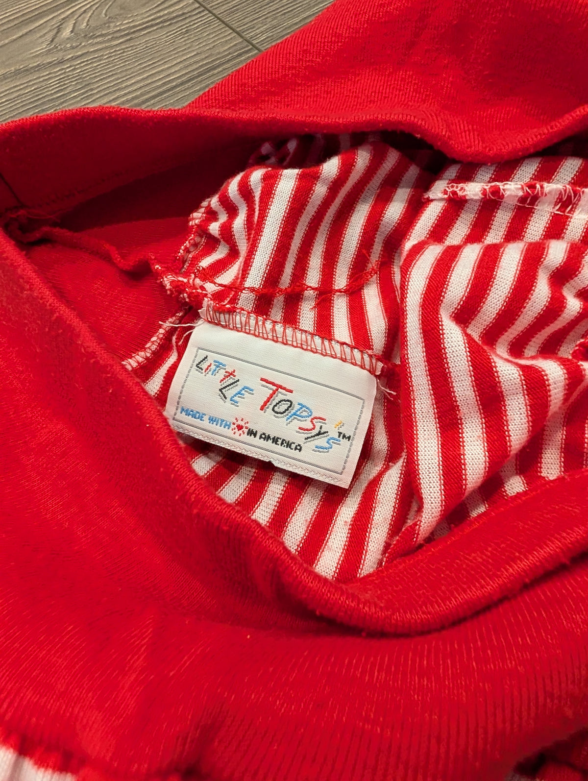 80s/90s Youth Red and White Striped Knit Skirt