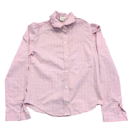 80s Misses Pink Plaid Button Up Shirt
