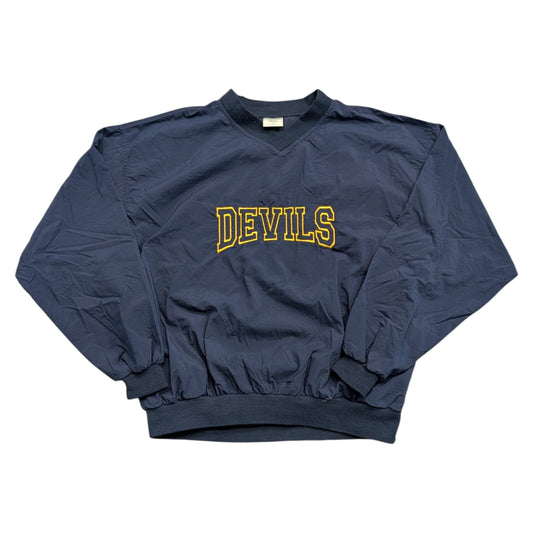 90s Merced College Blue Devils Windbreaker Pullover Nylon Jacket