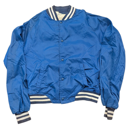 80s Striped Rib Nylon Snap-Up Jacket