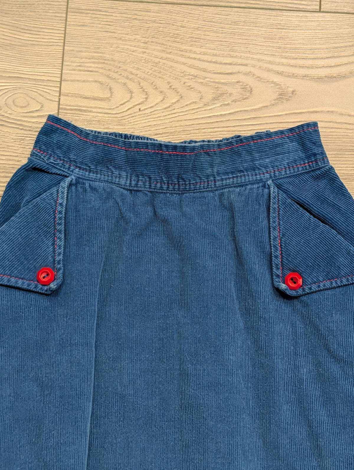 70s/80s Youth Blue Courdoroy A line Skirt