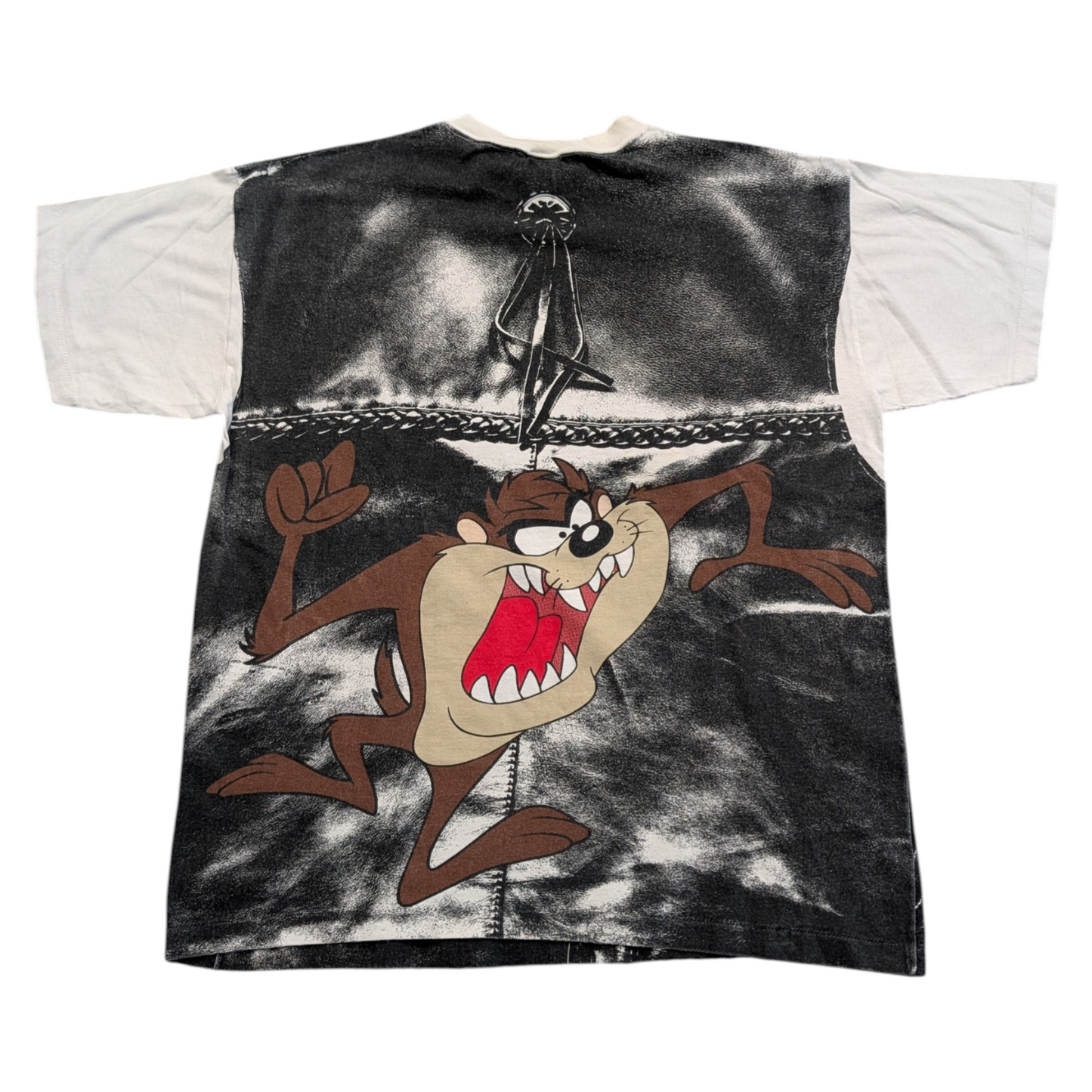 1994 AOP Tazmanian Devil Biker Vest Large Graphics Short sleeve T shirt