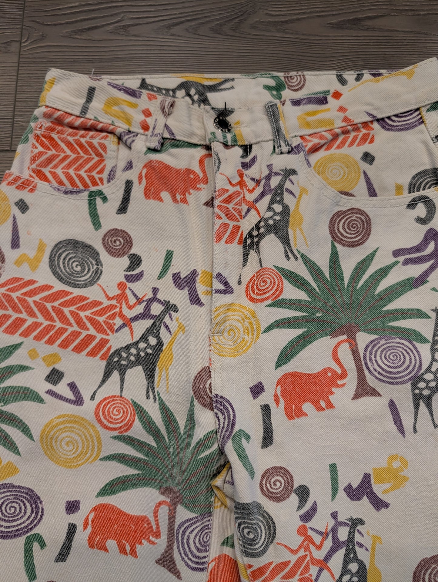 1980's AOP Safari Print High Waisted Sergio Valente Women's Jeans