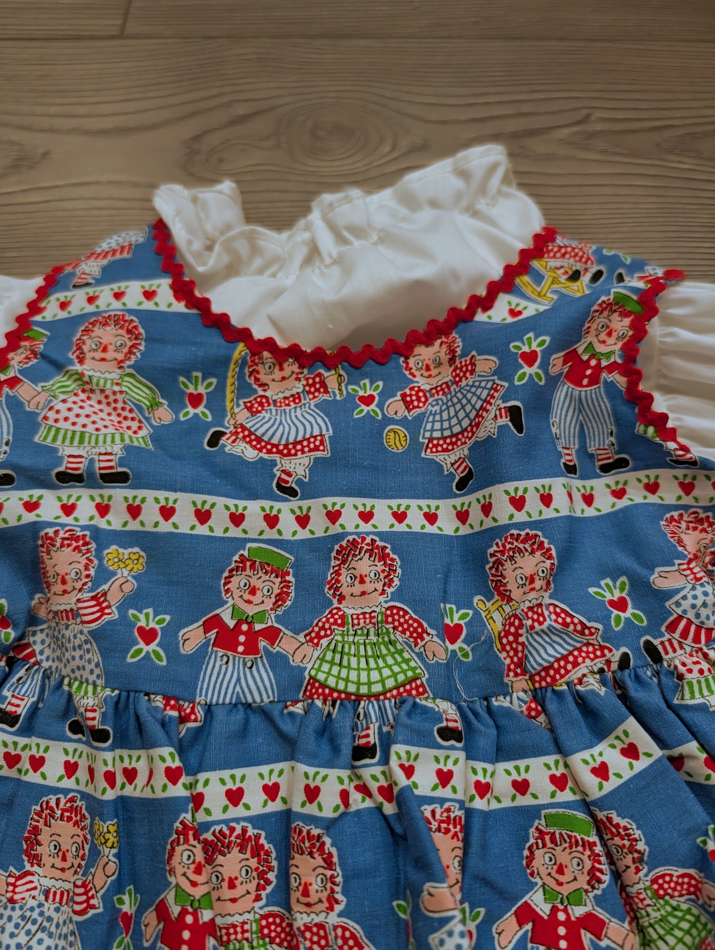 1971 Youth AOP Raggedy Ann & Andy Exclusive Baby Doll Girls Dress