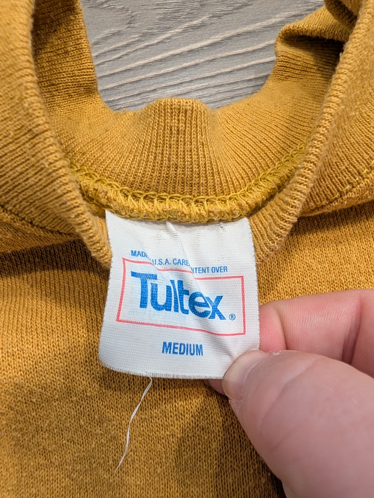 80s Tultex Basic Solid Mustard Yellow Crewneck Sweatshirt