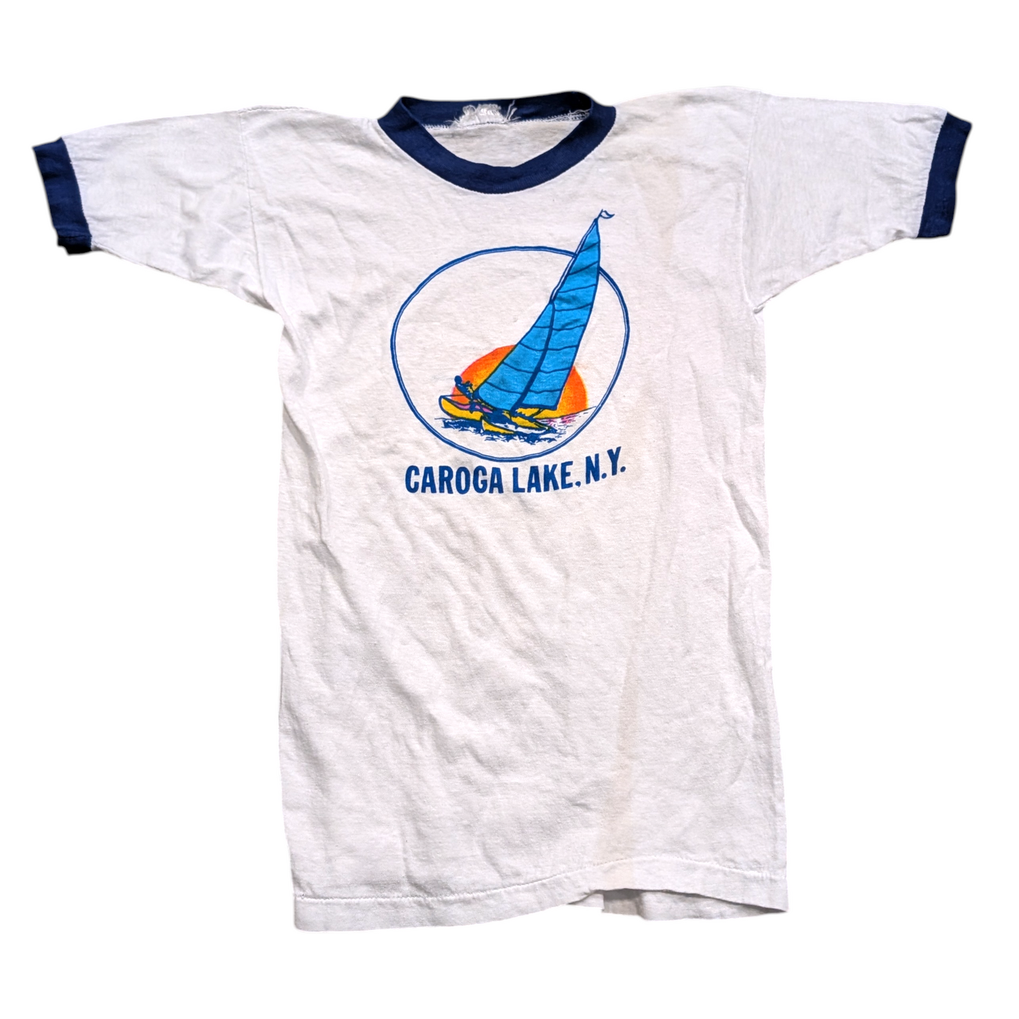 70's Caroga Lake Sailboat Ringer T shirt