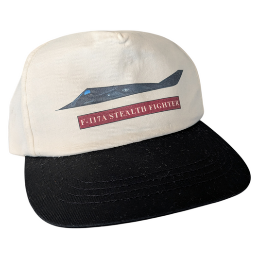 90s F-117A Stealth Fighter Plane Snapback Hat