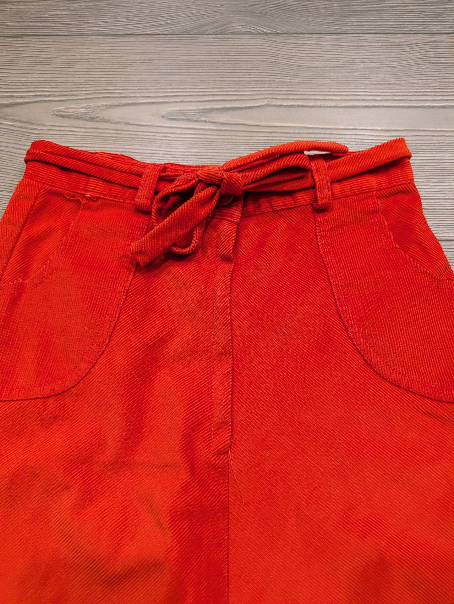 70's/80's  Youth Orange Courdoroy Skirt