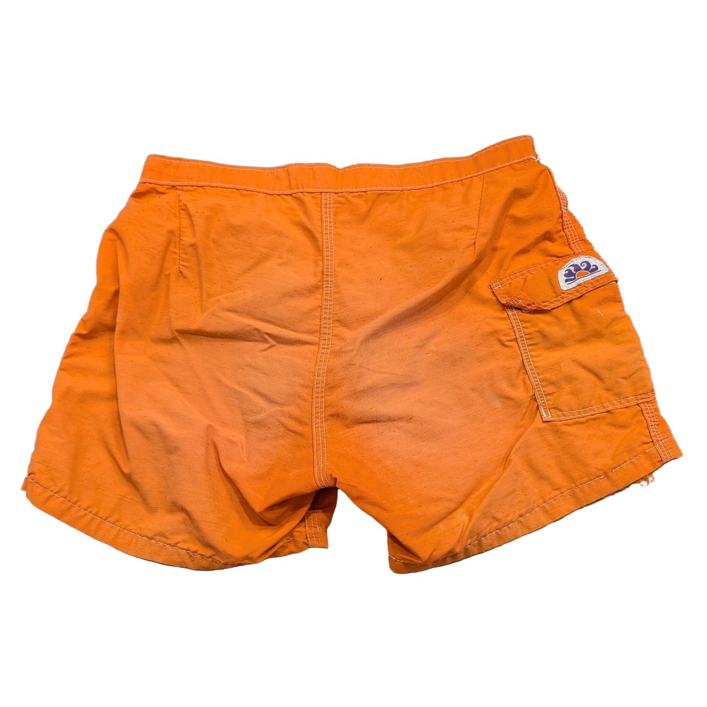 80's Orange Cargo Board Shorts