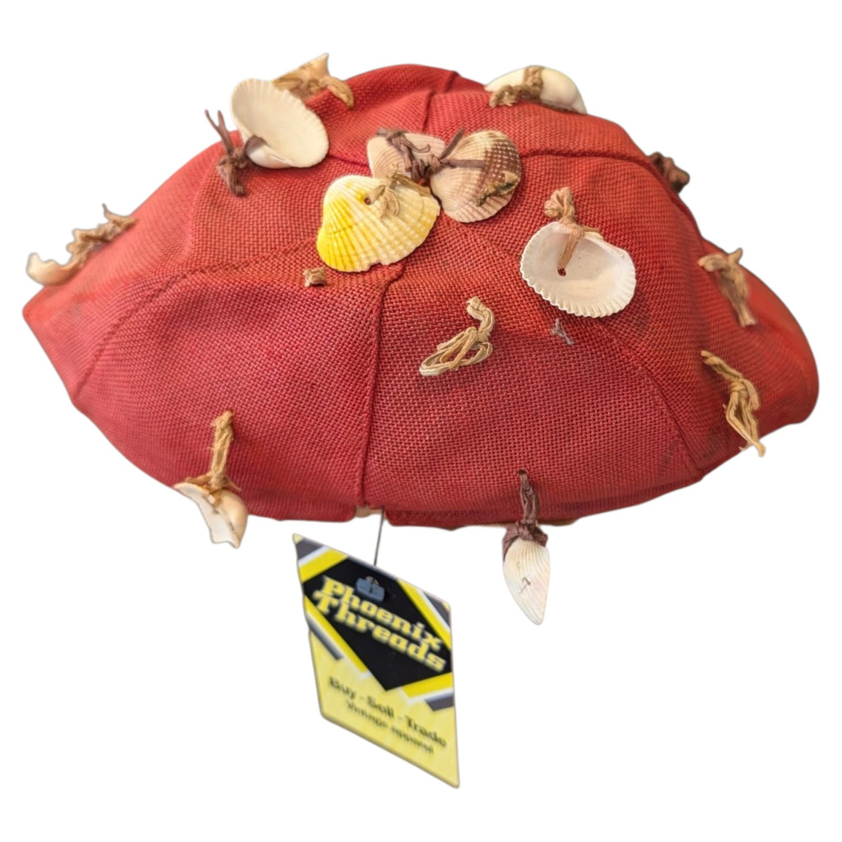 40s/50s Linen Short Brim Seashell Novelty Hat