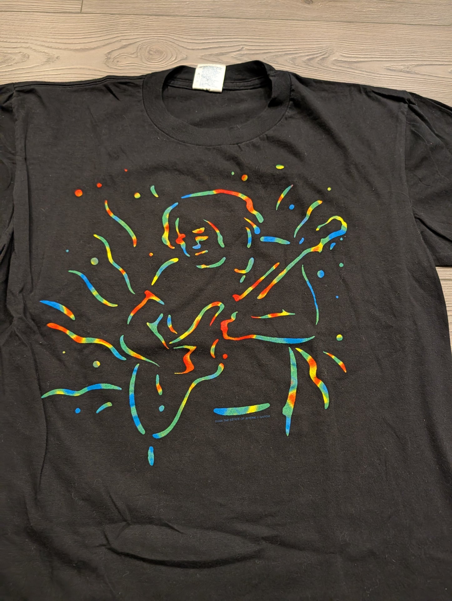 1996 Jerry Garcia Rainbow Scratch Board Graphic T shirt