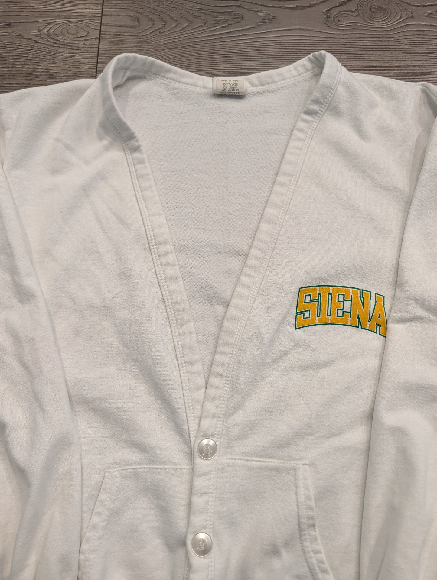 80s Siena University V Neck Cardigan Sweatshirt