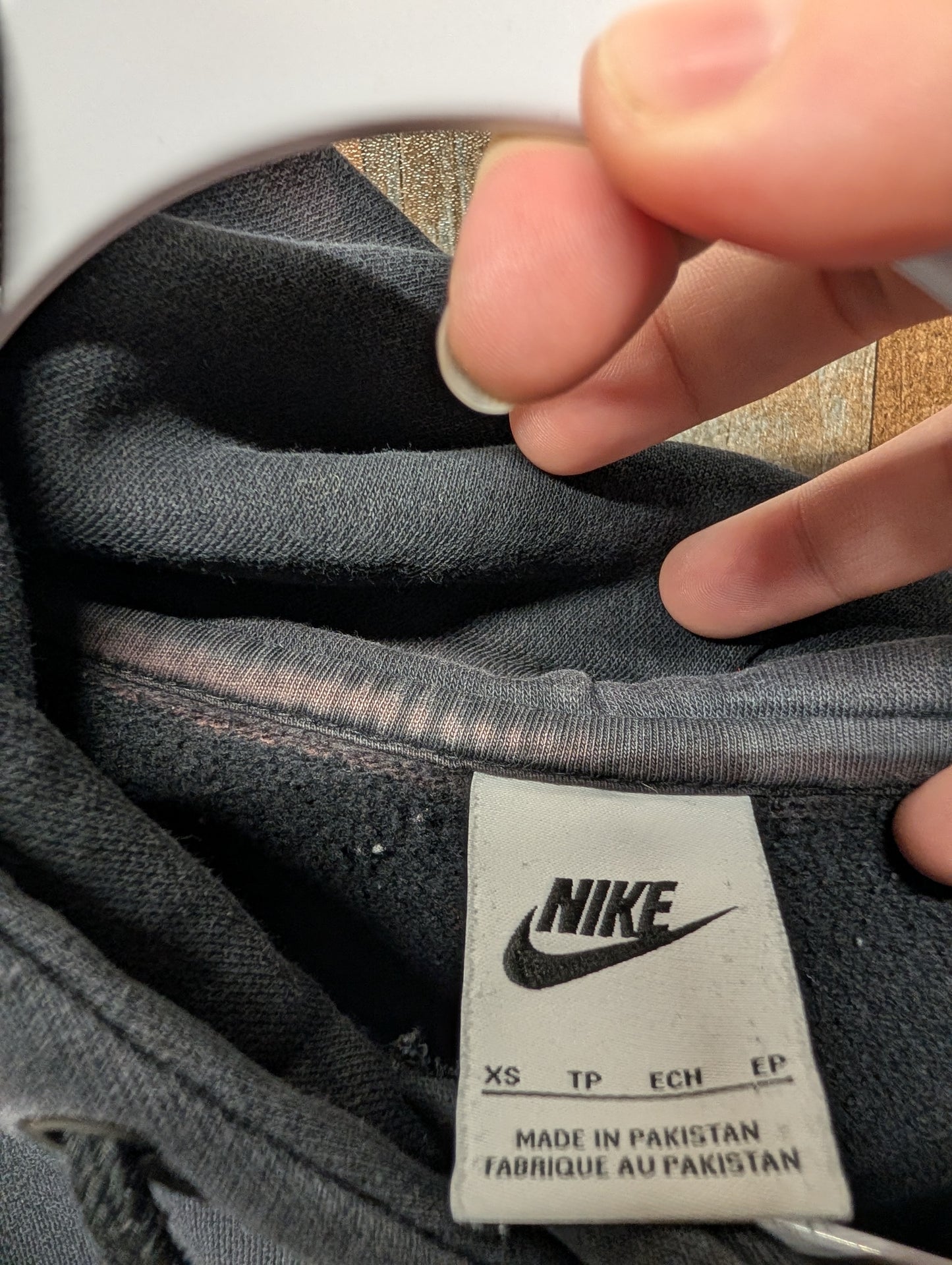 Modern Y2K Nike Center Check Hoodie Sweatshirt