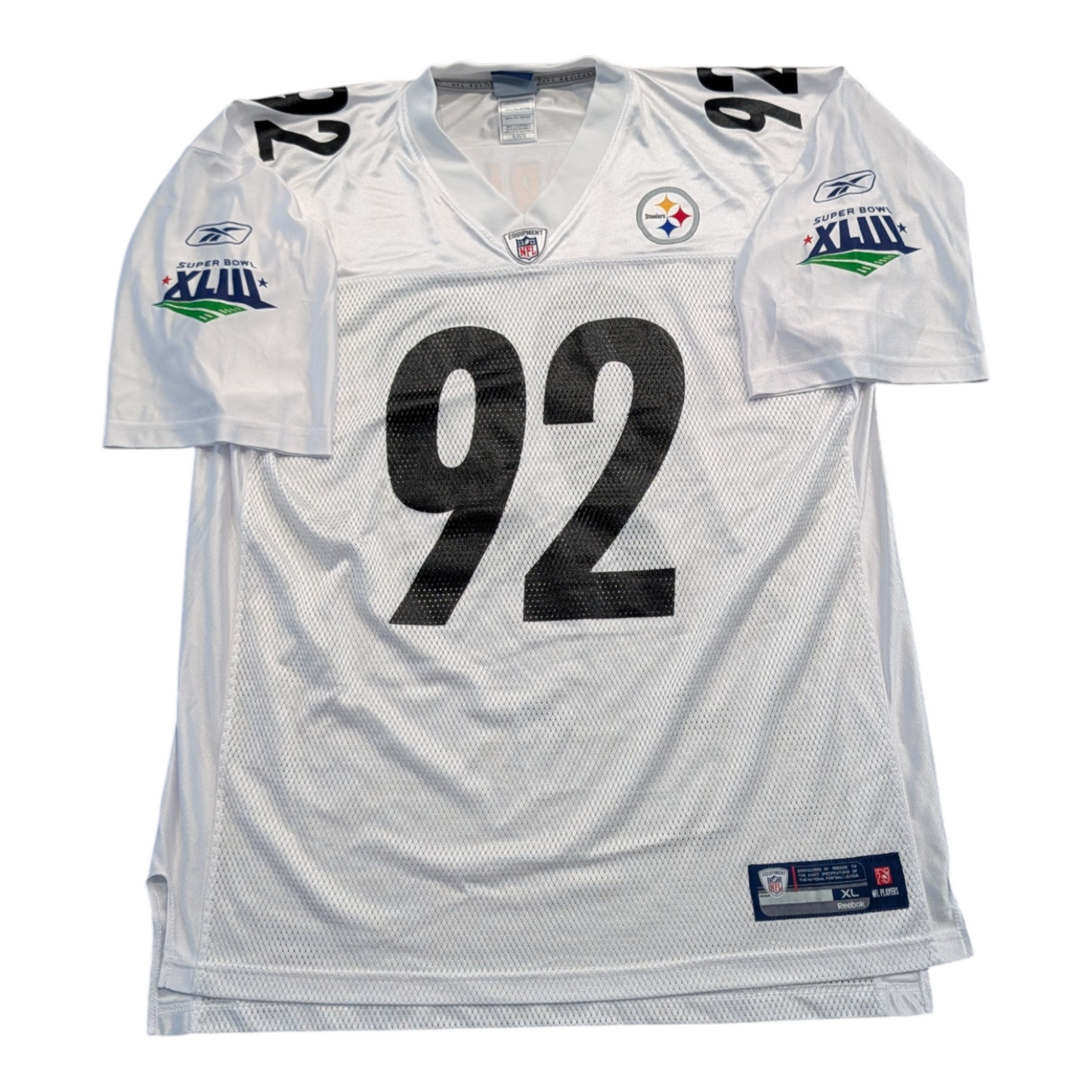 Y2K Reebok James Harrison Pittsburgh Steelers Superbowl XLIII NFL Jersey