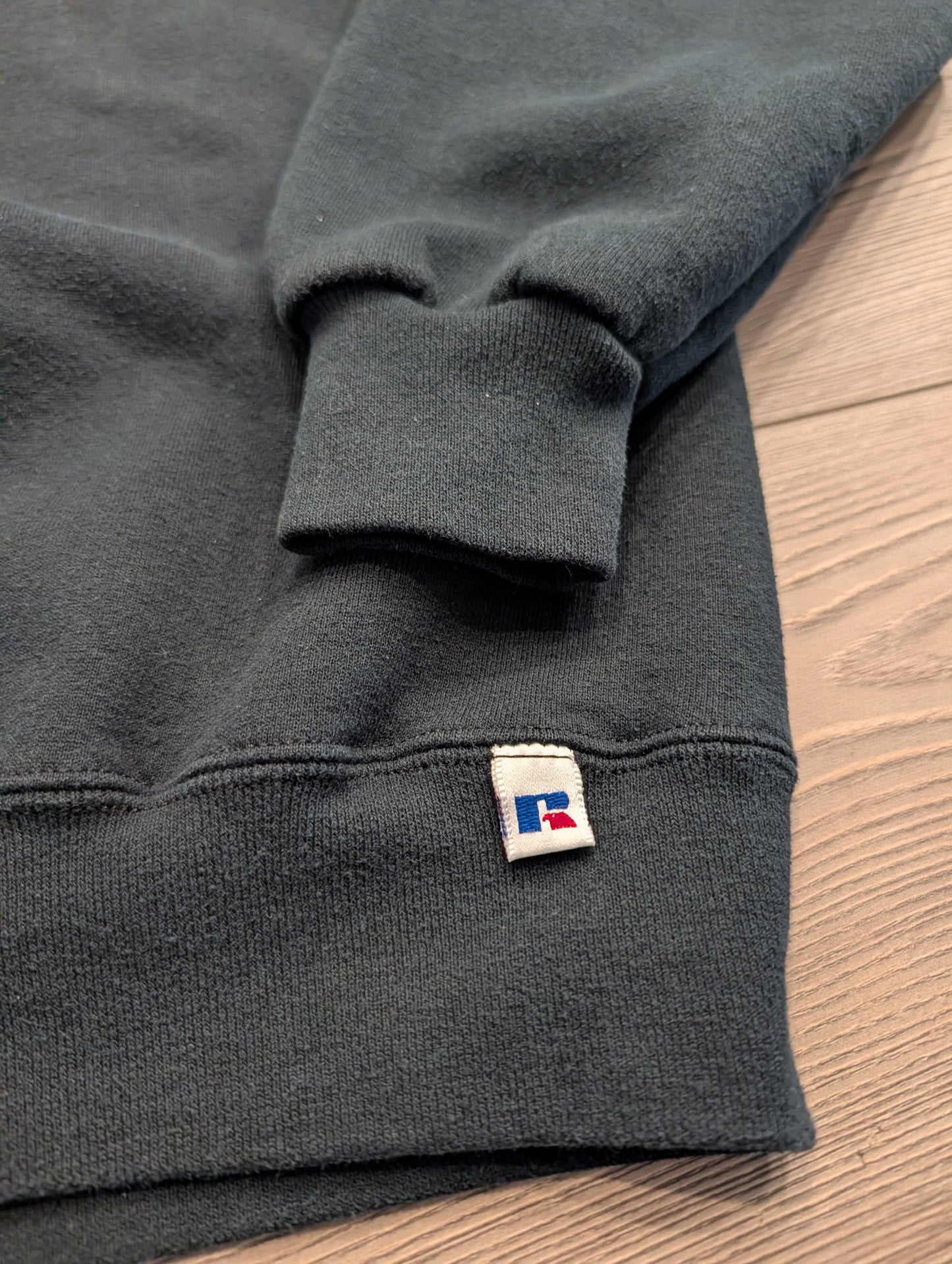 90s Black Russell Athletic Blank Double V Crewneck Sweatshirt