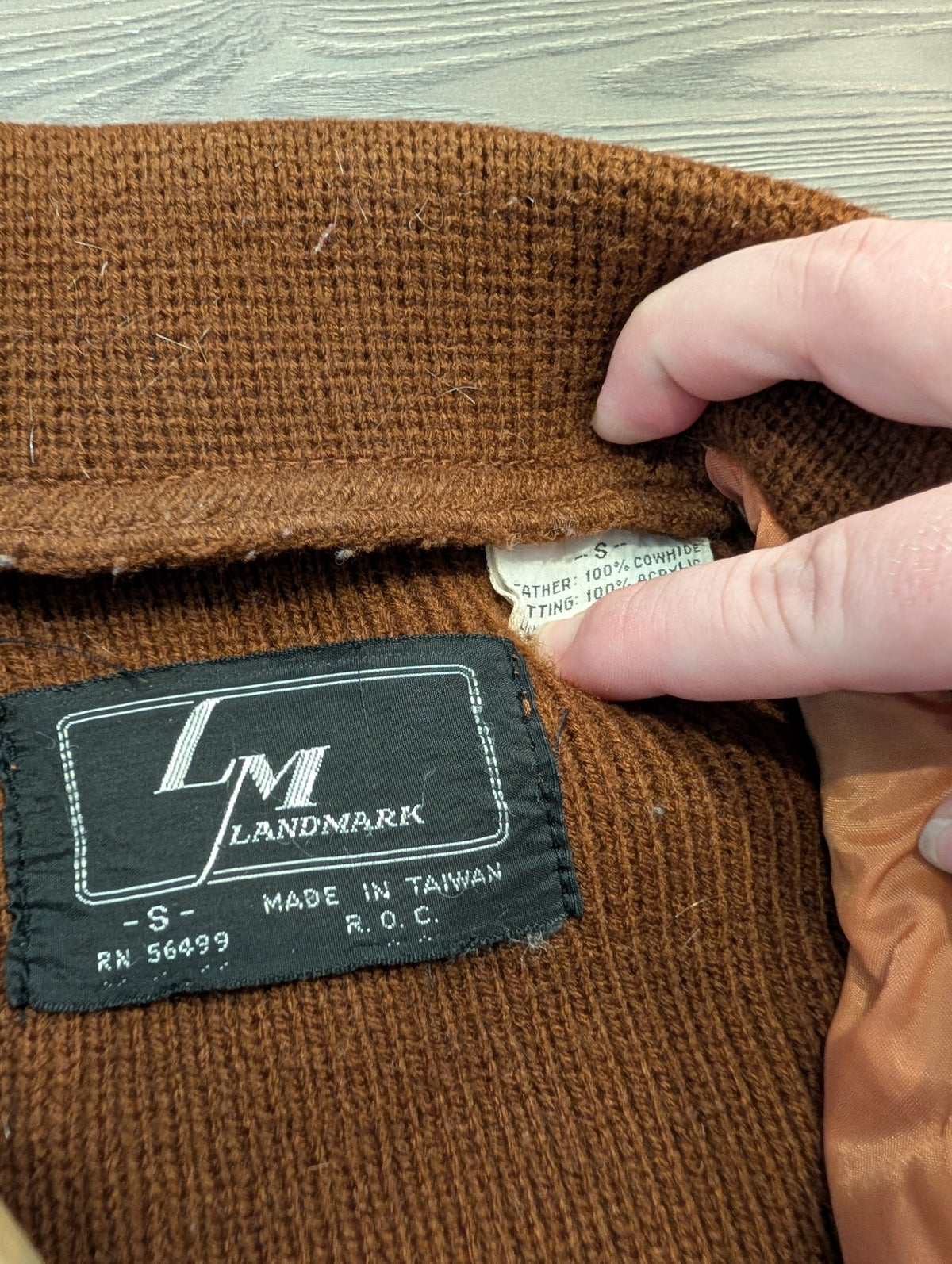 70s Leather Knit Sweater Jacket
