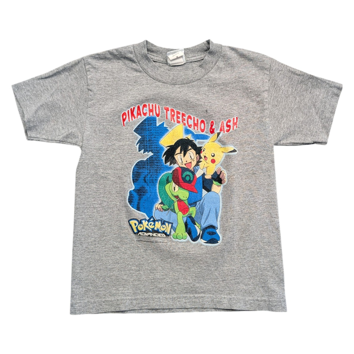 2003 Youth Pokemon Advanced Pikachu Treecho & Ash T-shirt