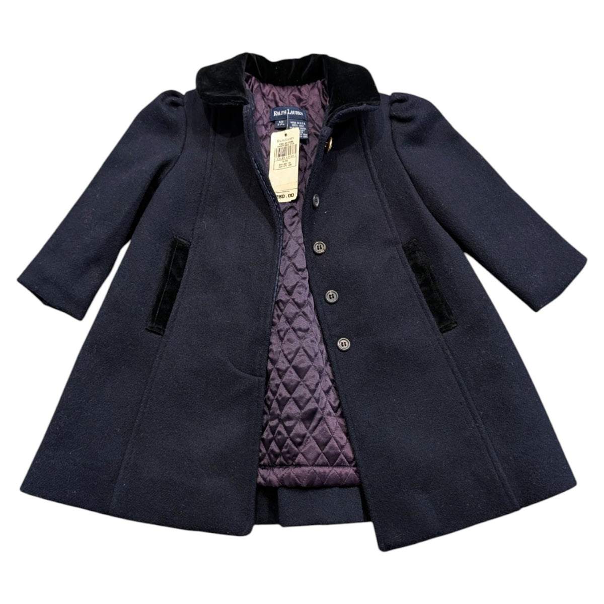 90s NWT Youth Ralph Lauren Wool Dress Coat