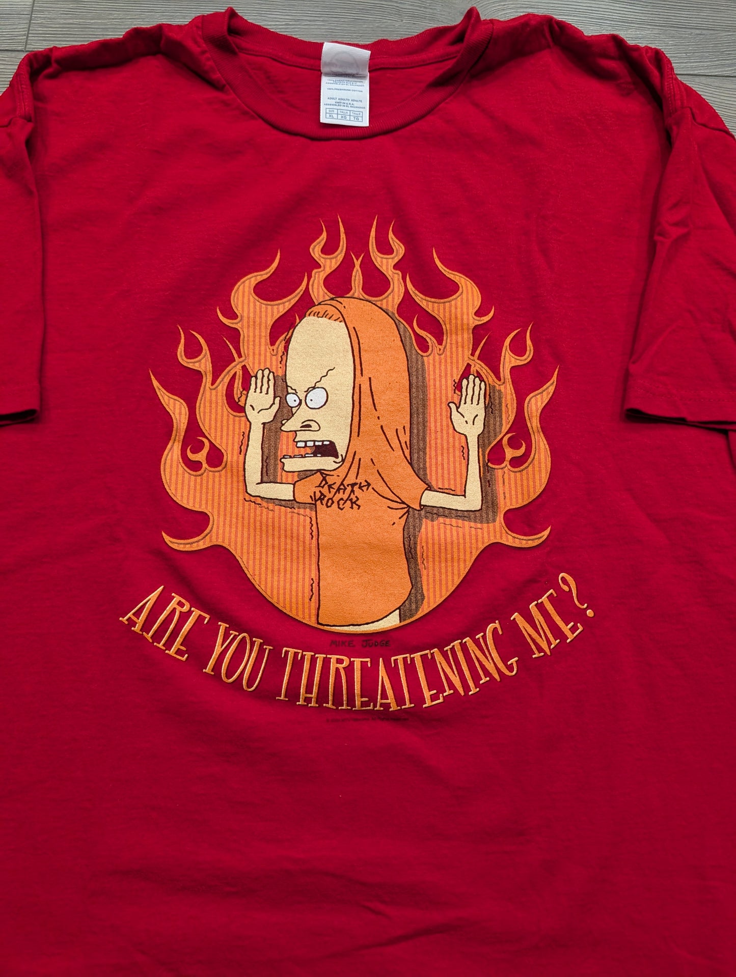 2004 Beavis and Butthead Are You Threatening Me T shirt