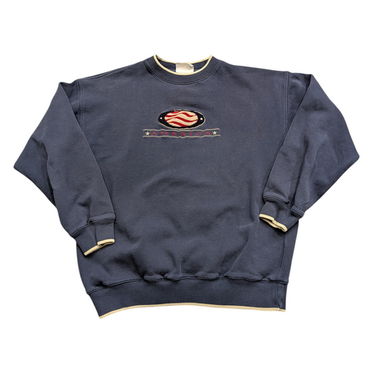 90's America Embroidered Logo Crewneck Sweatshirt
