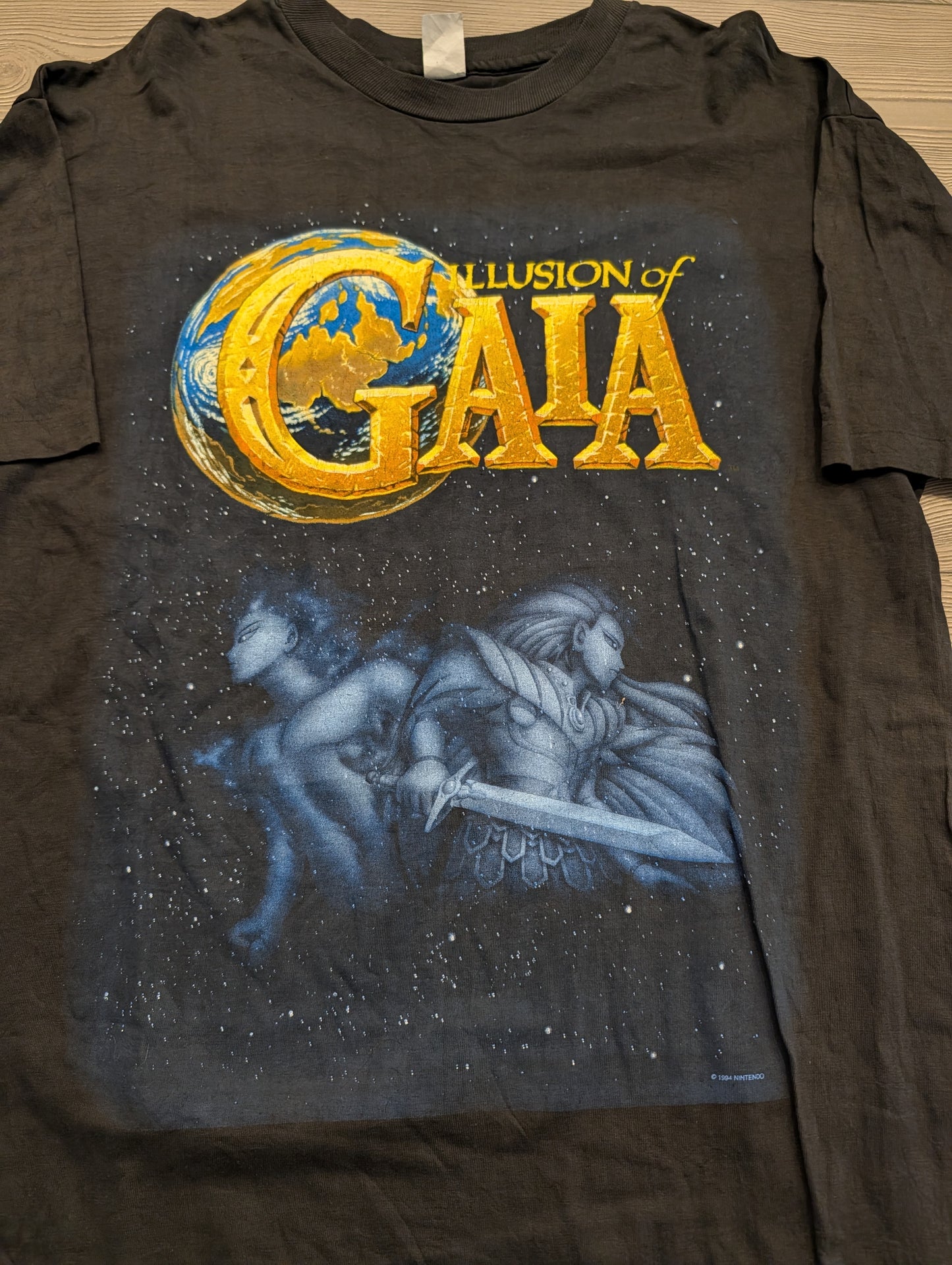 1994 Illusion of Gaia Nintendo T shirt *DRY ROT*