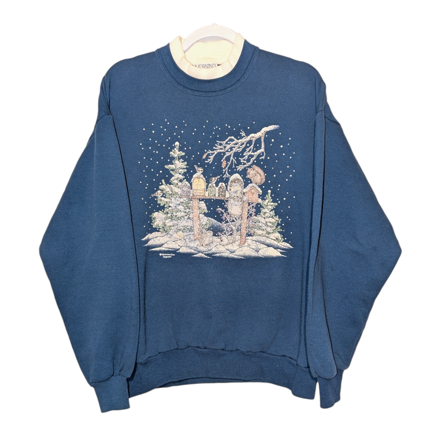 80s Morning Sun Winter snow scene crewneck sweatshirt