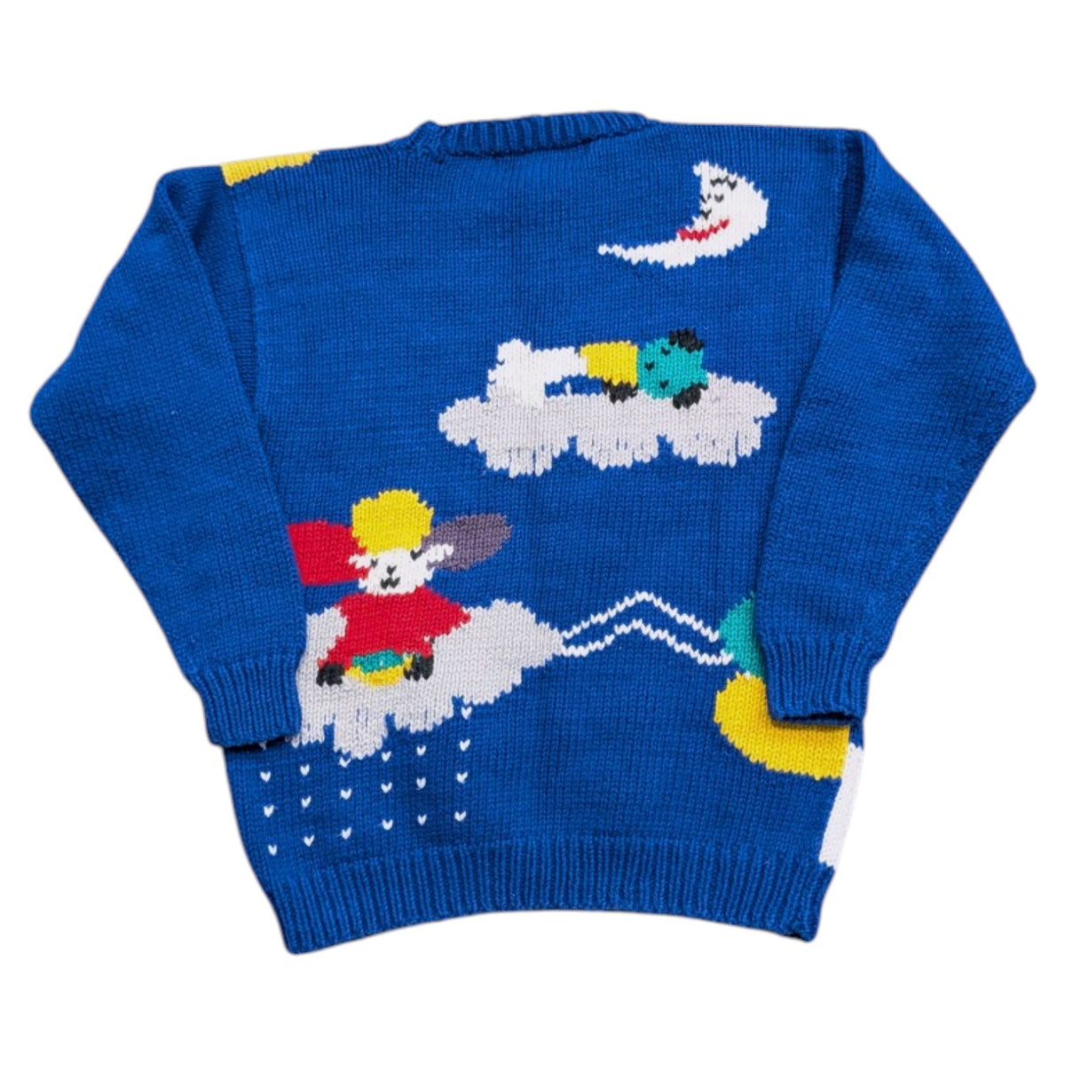80s/90s Youth Lumy Hand Knit Sweater with Front and Back Graphics