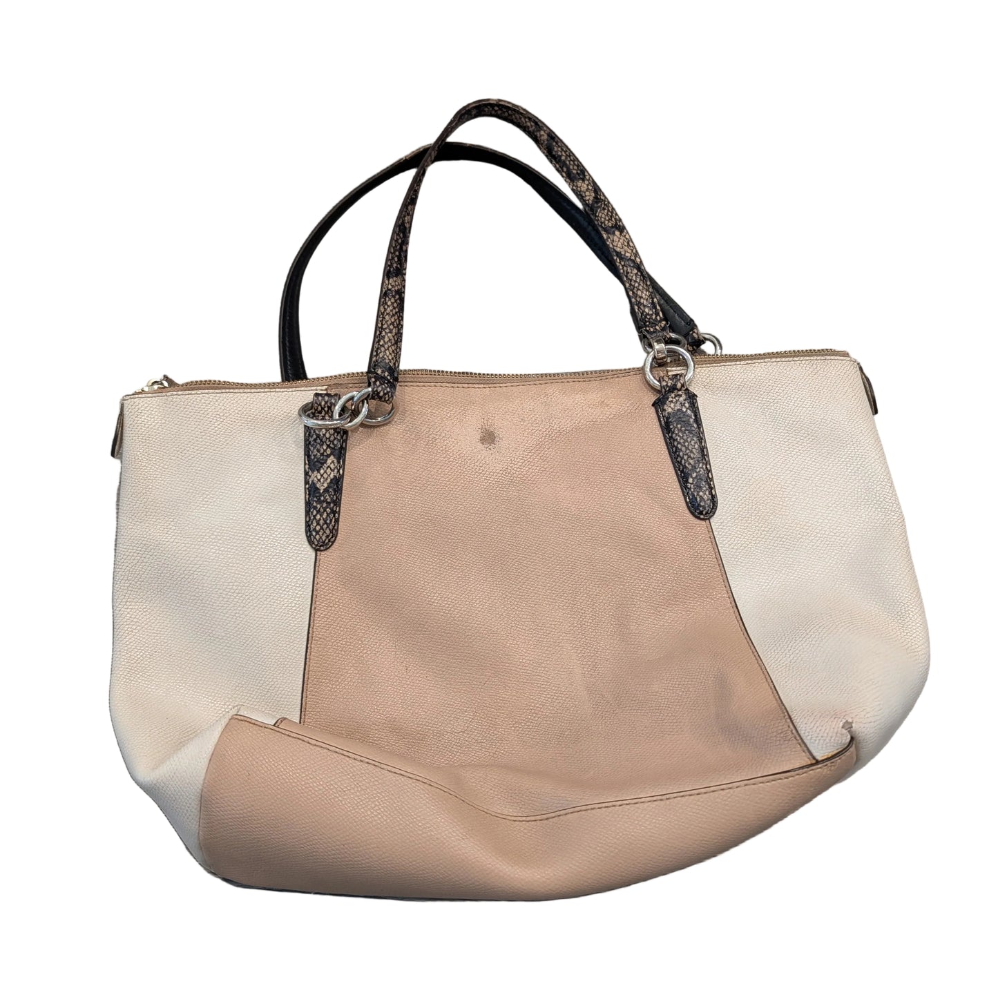 90's/Y2K Coach Two-Toned Tote Purse with Snake Print Handles