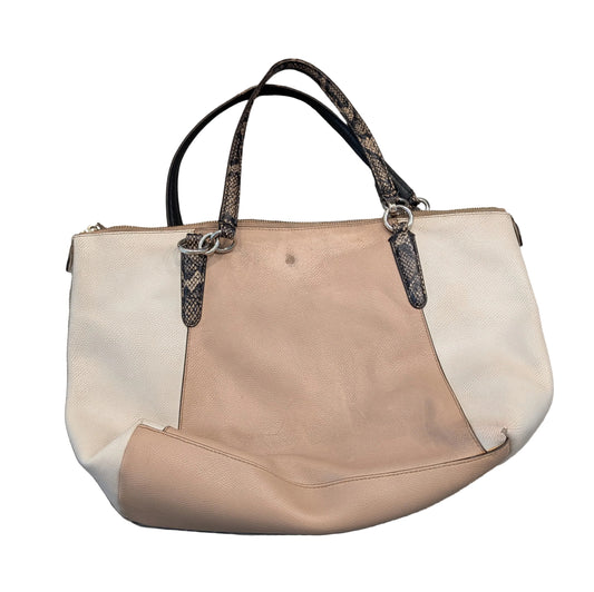 90's/Y2K Coach Two-Toned Tote Purse with Snake Print Handles