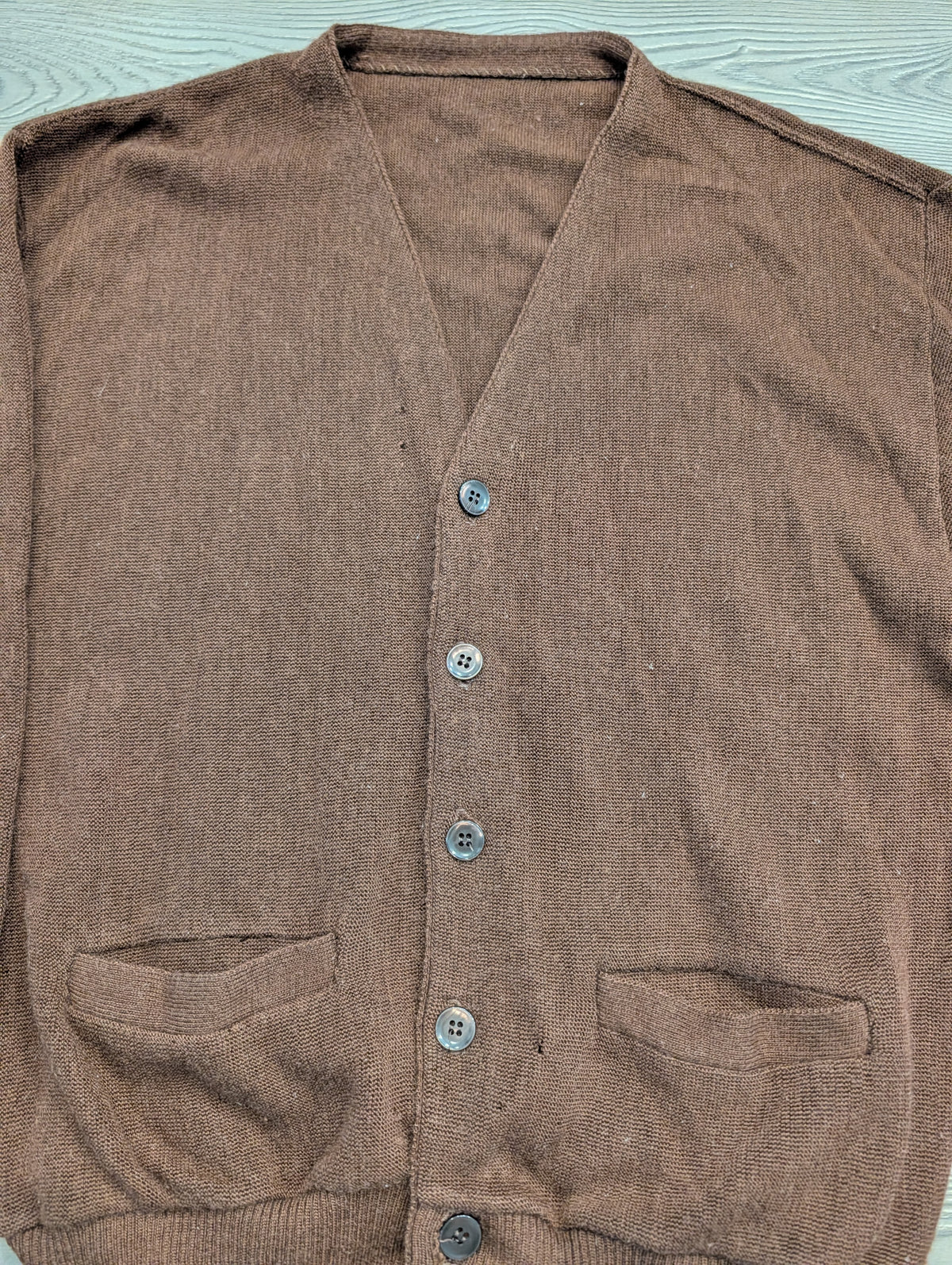 60s Brown Knit Cardigan Sweater