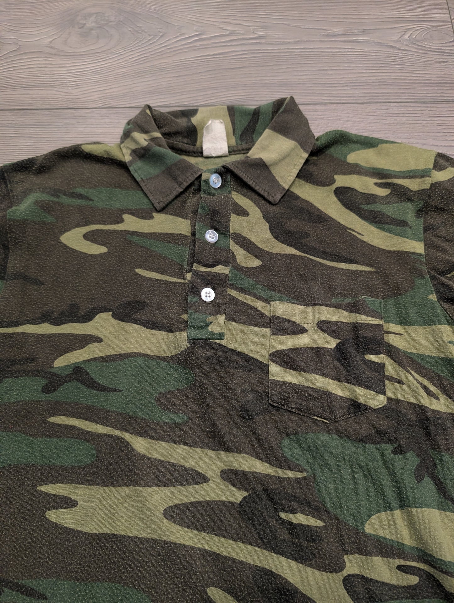 90s Youth AOP Camouflage Polo Pocket T shirt