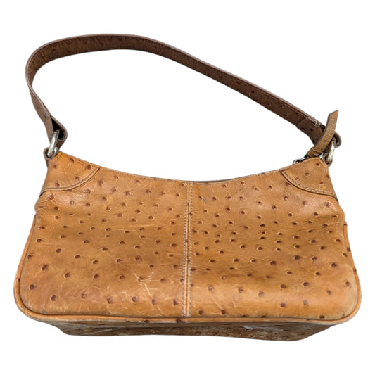 80s/90s Dooney & Bourke Honey Color Ostrich- Embossed Shoulder Bag