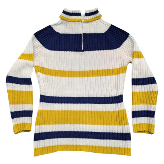 70s Striped Quarter-Zip Acrylic Knit Sweater