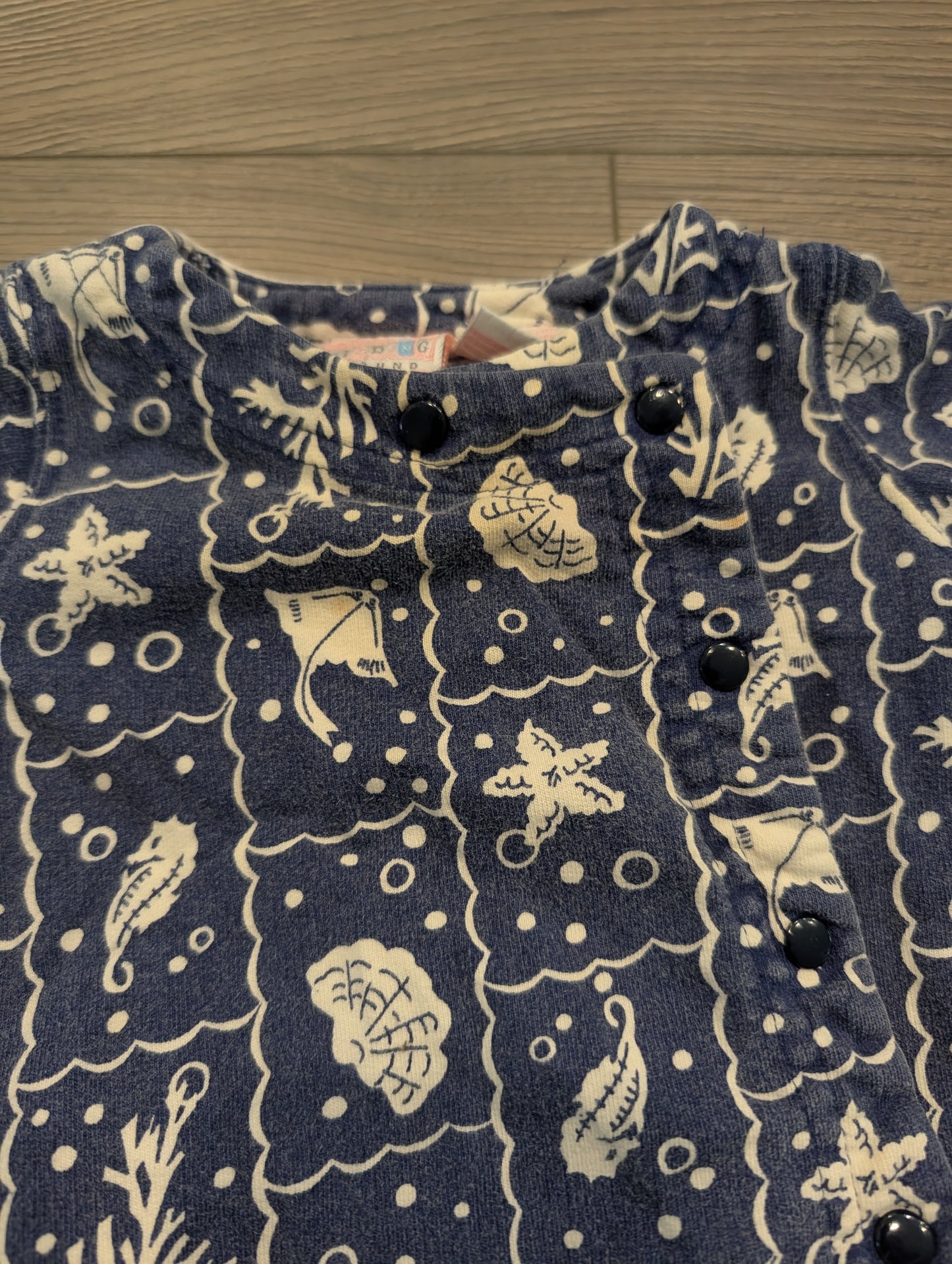 80s/90s Youth AOP Sea Life Sailor Style Button-up Shirt