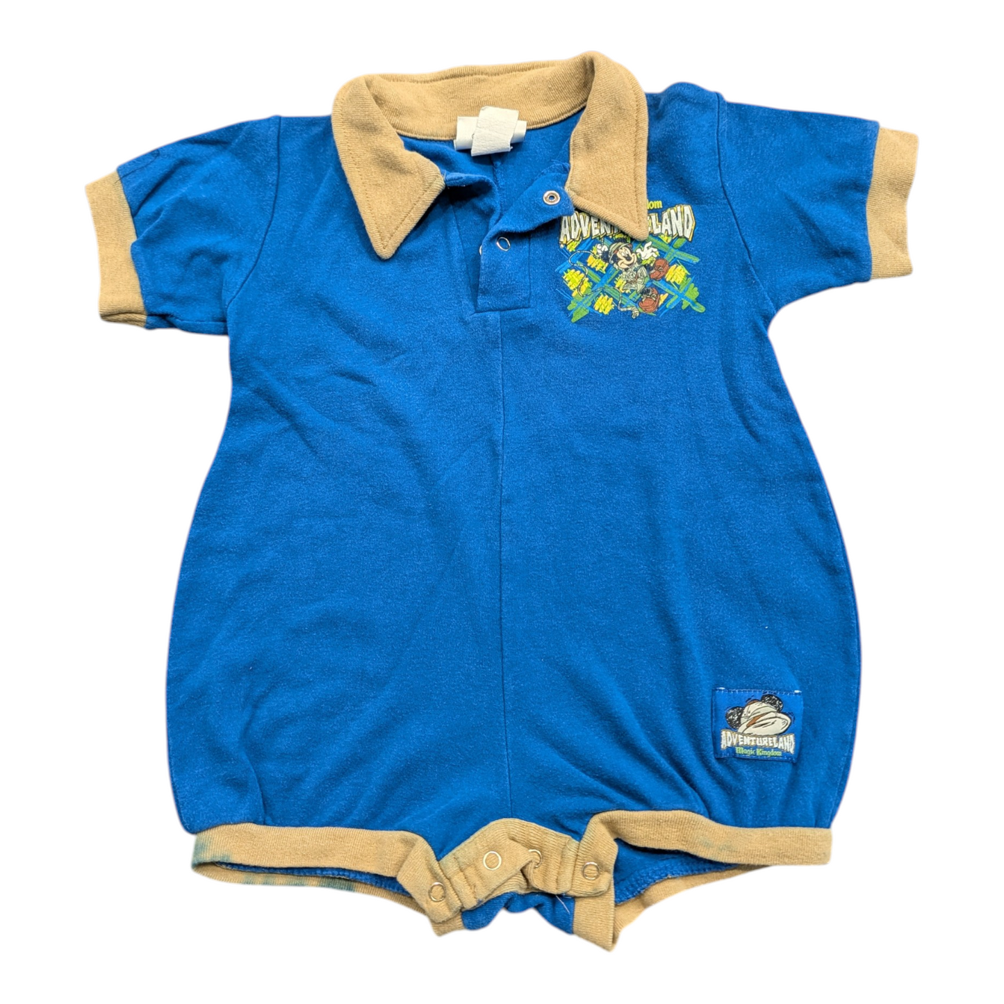 80's/90's Youth Disney Adventureland Magic Kingdom One Piece Short Sleeve and Shorts