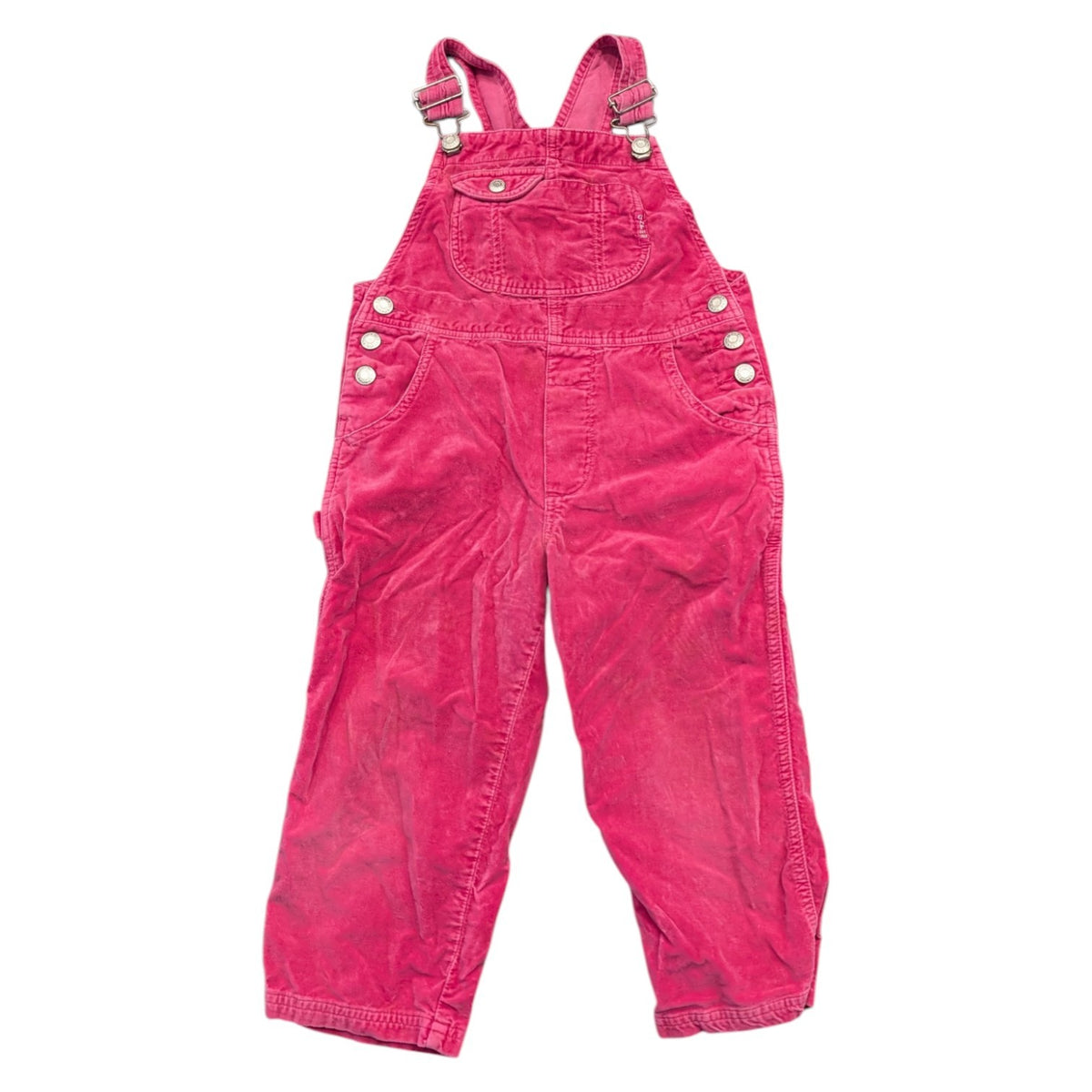 90s/Y2K Youth Bright Pink Gap Velvety-Feel Overalls